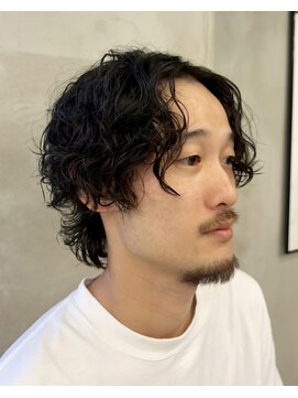 ブランコ 青山(BLANCO) ツイストパーマニュアンスウルフメンズシースルーシャドウパーマ