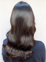 ビーポッシュ ジャスパー店(Be Posh) 髪質改善カラーくびれ巻き髪ロングヘア透明グレージュ夏カラー