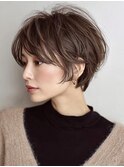 白髪ぼかし脱白髪染め大人ショート40代50代60代