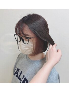 エヌプラス(N+) 黒髪グラデヘアーオリーブグレー小顔に見せるヘアココアベージュ