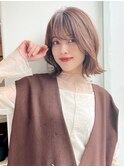 ニュアンスボブ×柔らかベージュ