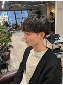 スパイラルパーマ×平行マッシュ