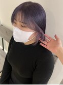 ミニボブ ボブ オルチャンヘア インナーカラー 韓国 紫カラー