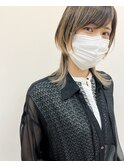 ウルフカット+（※）ハイライトカラー
