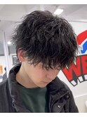 波巻きパーマメンズツイストスパイラルパーマツーブロック