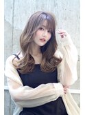 エアリーロング　艶髪ゆる巻き　韓国風　美髪