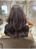 ロングレイヤーカット顔まわりミディアムウルフカット