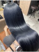 【ネイビーブラック】似合わせカット美髪ネビージュブルーカラー