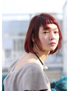 クリコ ヘアーデザイン(CLICQUOT hair design) ショートバング　×　切りっぱなし　×　ピンク