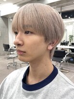 韓国風メンズミルクティーベージュダブルカラーハイトーンカラー