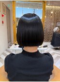 ブリーチなしチェリーブラウン髪質改善縮毛矯正酸性ストレート