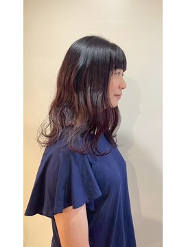 パーミル ヘア クマモト(permille ‰ hair Kumamoto) ミディアム×ボルドーレッド