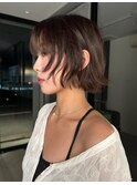 ブラウンカラー×レイヤーボブ