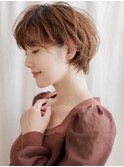 ミルクティーブラウンプードルパーマ小顔ショートY上尾20代30代