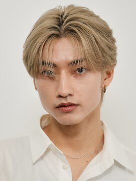 サンクマーケット 渋谷(cinq MARKET) 渋谷メンズブリーチカラーミルクティーベージュセンターパート◆