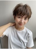 まろみベージュ×おしゃれ丸みショート