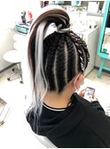 ポニーテールコーンロウシンプル