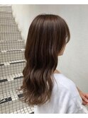 マロンブラウン_マロンベージュ Aラインボブ かきあげ