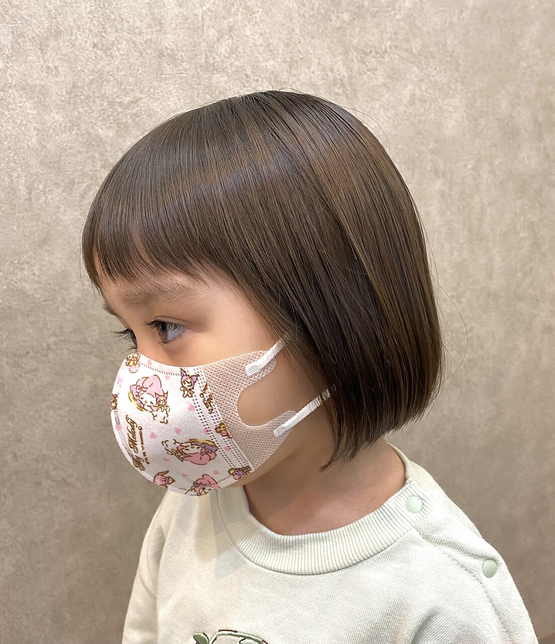 ボブ子 リボン付きシアーバルーンスリーブ切り替えリブニットプルオーバー