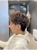 王道メンズショート☆無造作ツイストパーマアップバング