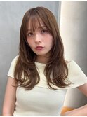 セミロング/レイヤーカット/顔まわりレイヤー