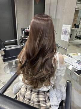 ラック(LUCK) ロングレイヤーカット/船橋/くすみベージュ/細めハイライト