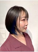 【ネイビーブルーインナーカラー】ショートボブ