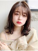 ナチュラルカール美髪ワイドバング似合わせカット#260f0216