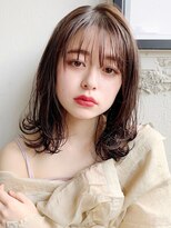 ナチュラルカール美髪ワイドバング似合わせカット#260f0216