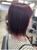ラベンダーカラー×切りっぱなしボブ