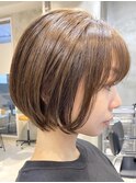 天神大名ショートボブパーマタッセルボブ顔周りレイヤーカット