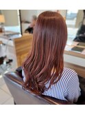 透け感ピンクベージュ×ロングレイヤー