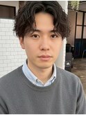 センターパートニュアンスパーマ
