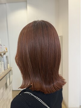 ジュエ ヘアー デザイン(Jue hair design) カシスピンク/フェイスレイヤーボブ/ワンカラー/知立/20代