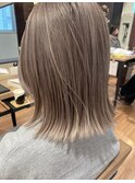 切りっぱなしボブ×春色ミルクティーカラー★中村大輔