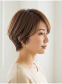 ひし形ショート白髪染め/白髪ぼかし/ハイライト