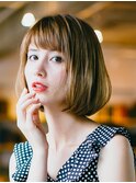 艶カーキベージュ×美シルエットボブ