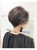 《Ash下丸子》#オトナ女子#ショート#イノアカラー#白髪