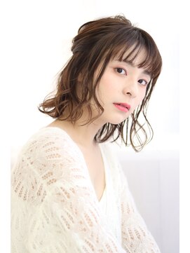 ヘアリゾート ラグーン(hair+resort lagoon) 【lagoon 田辺佳菜】ボブアレンジ×ゆるふわハーフアップ