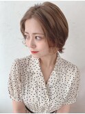 センター分け×ナチュラルボブ