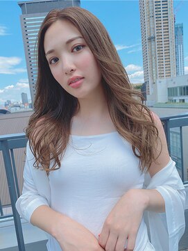 ルービック バランス 天王寺(Rubik's×Balance) 小顔カットニュアンスカール/透明感ベージュ