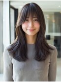 ★暗めカラーグランマッシュフェイスフレーミングデザインカラー