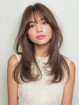 ダブル(W) ブラウン/レイヤーカット/デザインカラー/顔まわりカット