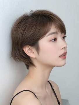耳かけショート/透明感シアーベージュ/【大宮】