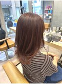 オレンジブラウン × レイヤーカット