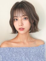 カバーヘア ブリス 志木南口駅前店(COVER HAIR bliss)&nbsp;夏カラーブリーチなし外ハネ小顔エアリーボブパーマ小顔p志木