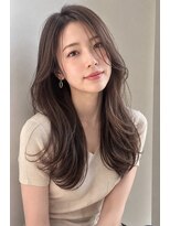 サンク(thank)&nbsp;透け感ベージュシルキーロングレイヤー