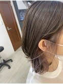 【インナーカラー】淡いピンクとアッシュベージュカラー