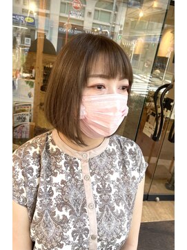 ミモザワークス(Mimosa Works) 透明感ライムベージュとお姉さんボブ