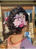 成人式ヘア☆ゆるふわ編み込みヘア